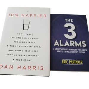 Two Like New Hardback Books:  10% Happier and The 3 Alarms